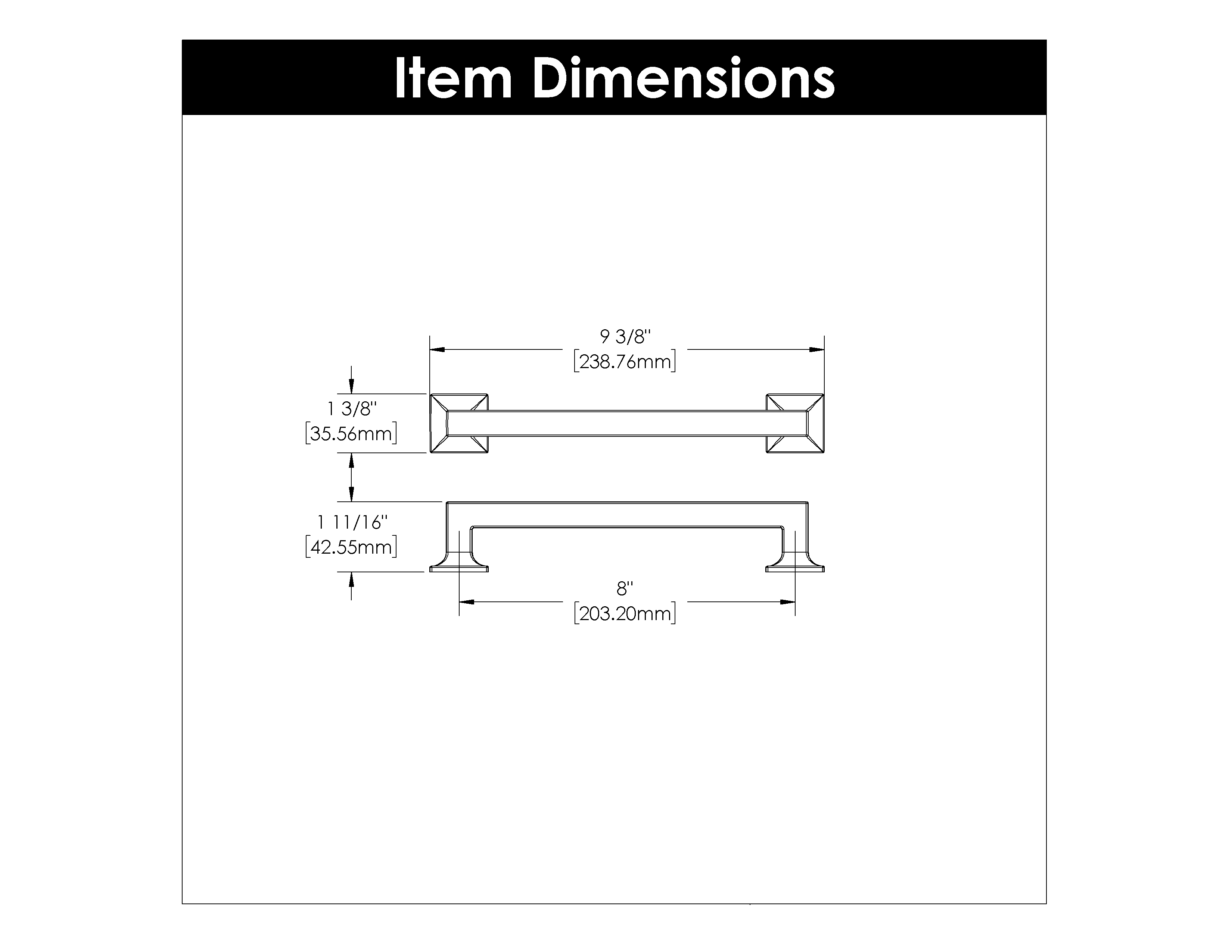 8 Inch Center to Center Studio Appliance Pull