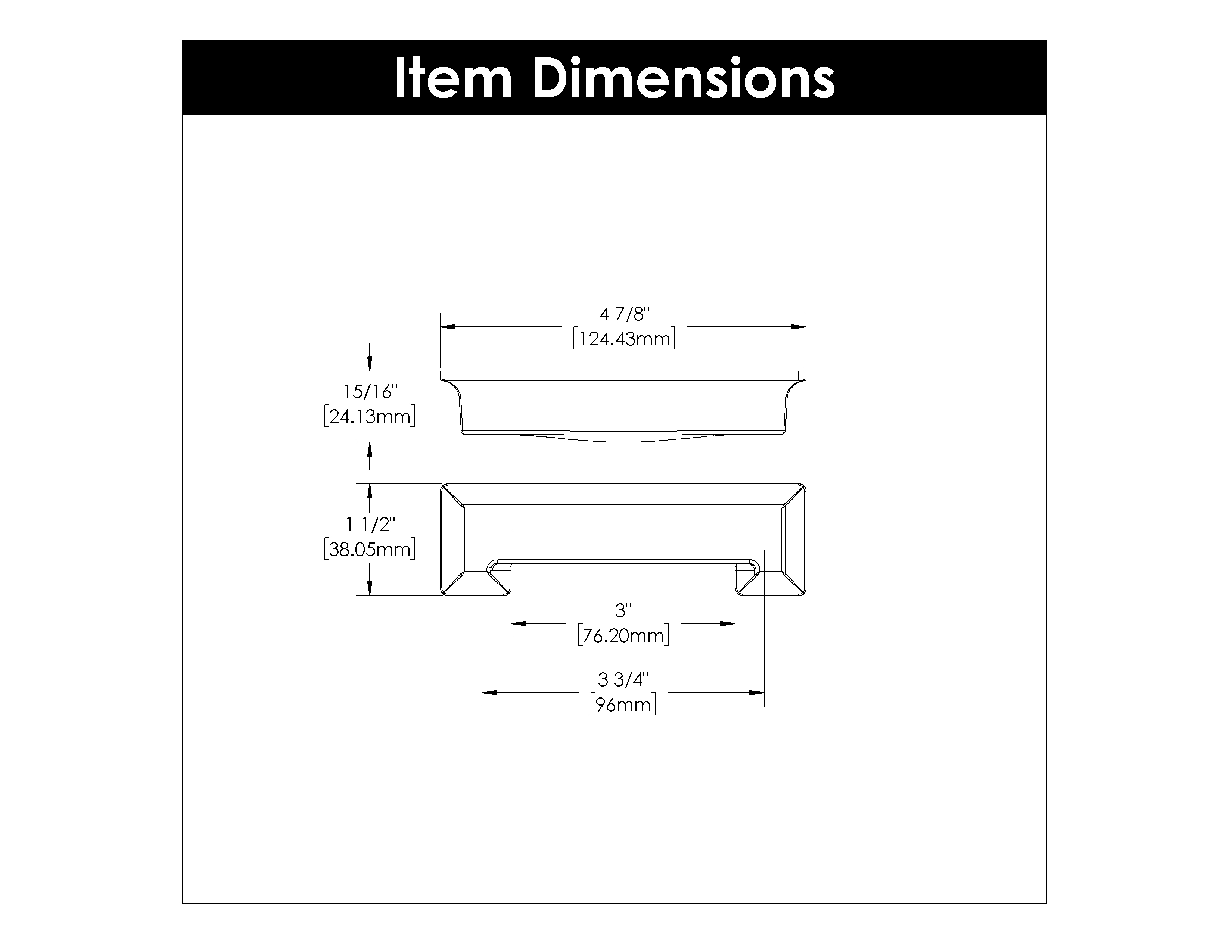 3 Inch & 3-3/4 Inch (76mm & 96mm) Studio Cup Pull