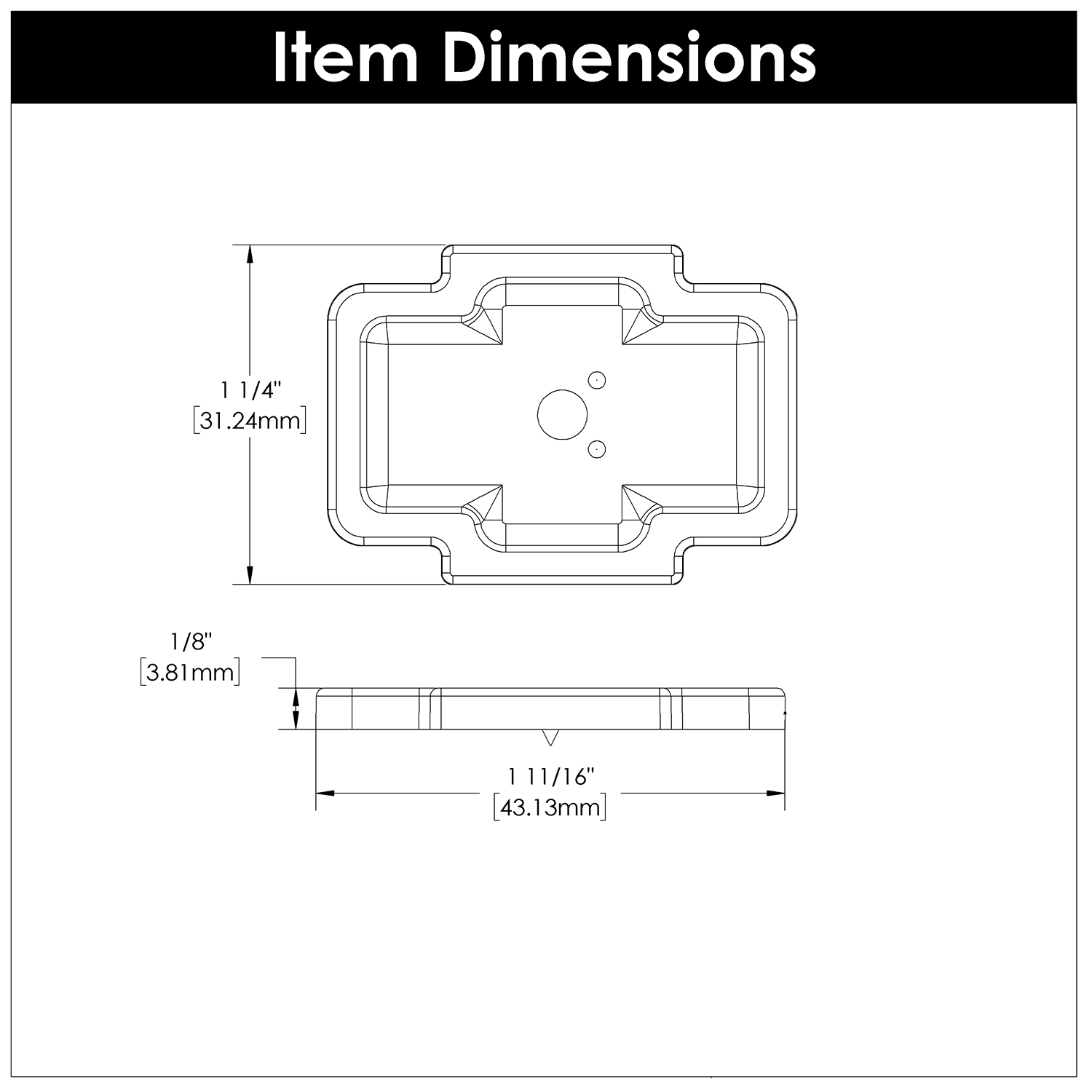1-3/4 Inch Coventry Knob Backplate