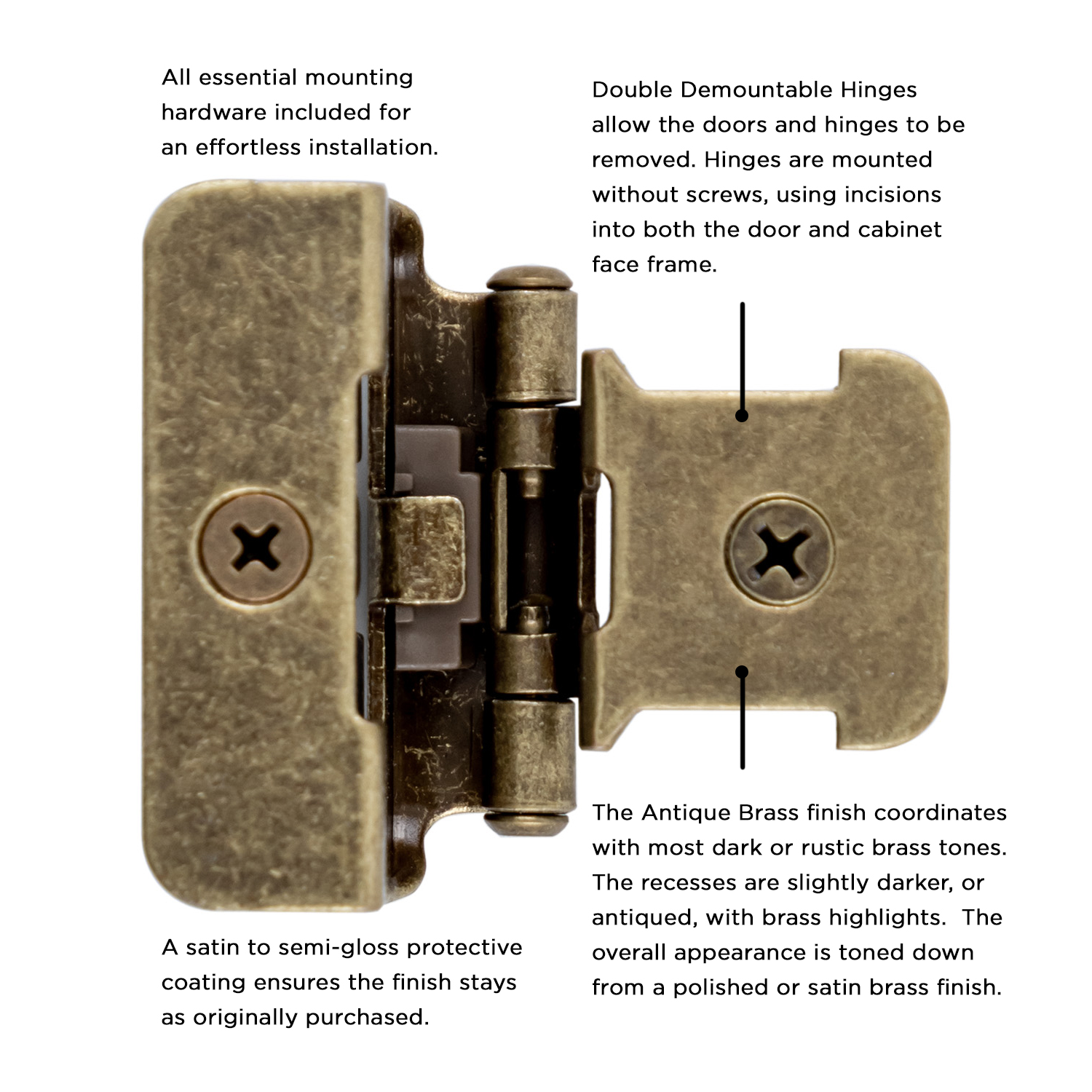 2-1/4 Inch Double Demountable Hinge