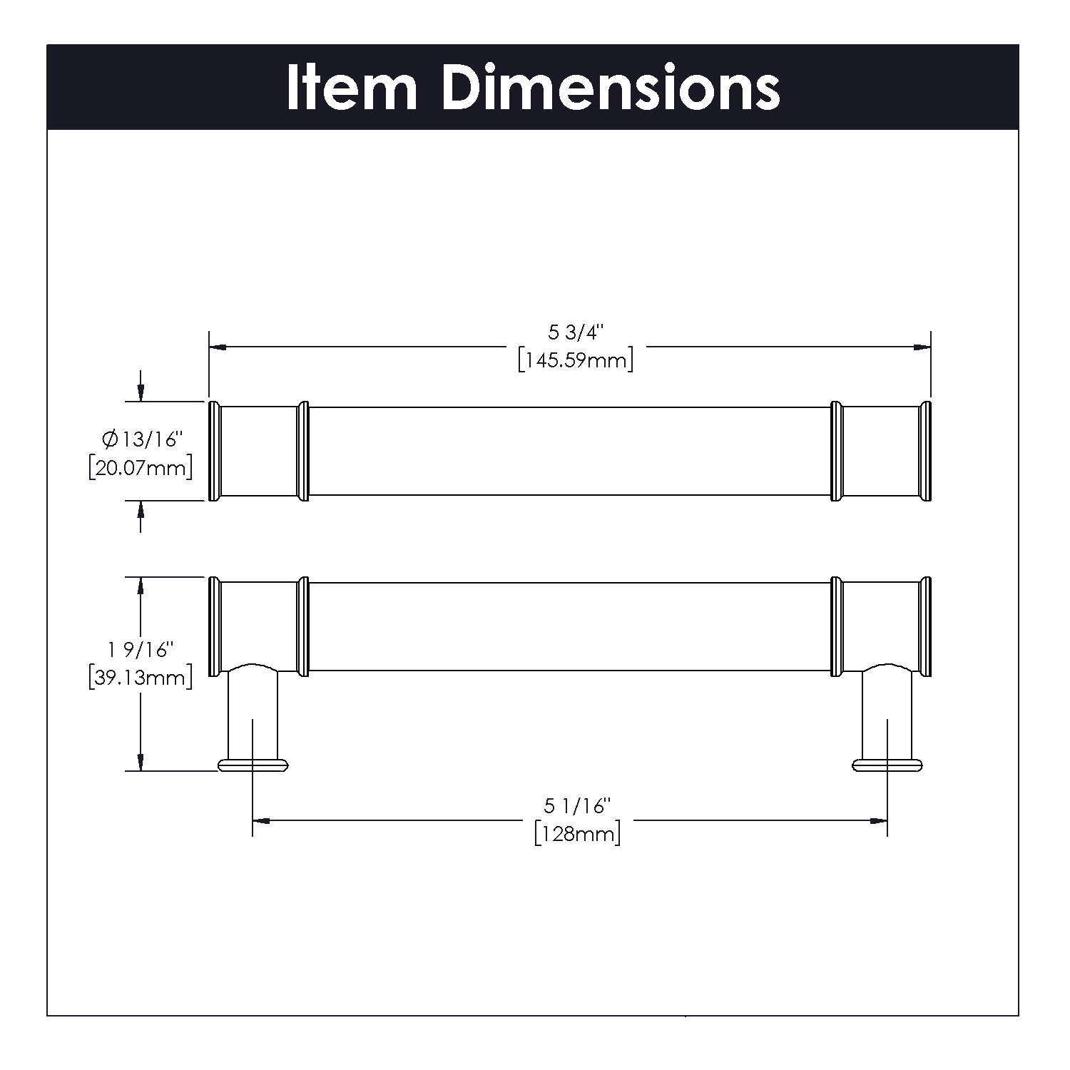 5-1/16 Inch (128mm) Midway Pull