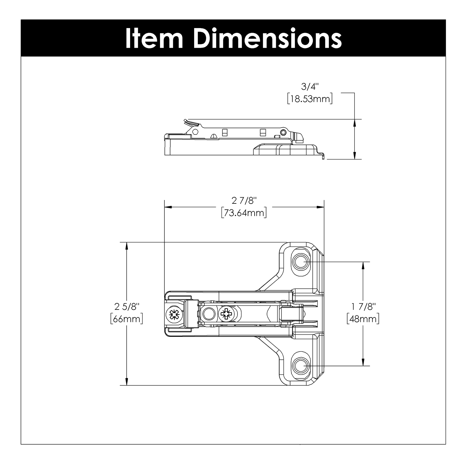2-9/16 Inch Concealed Self-Closing Hinges
