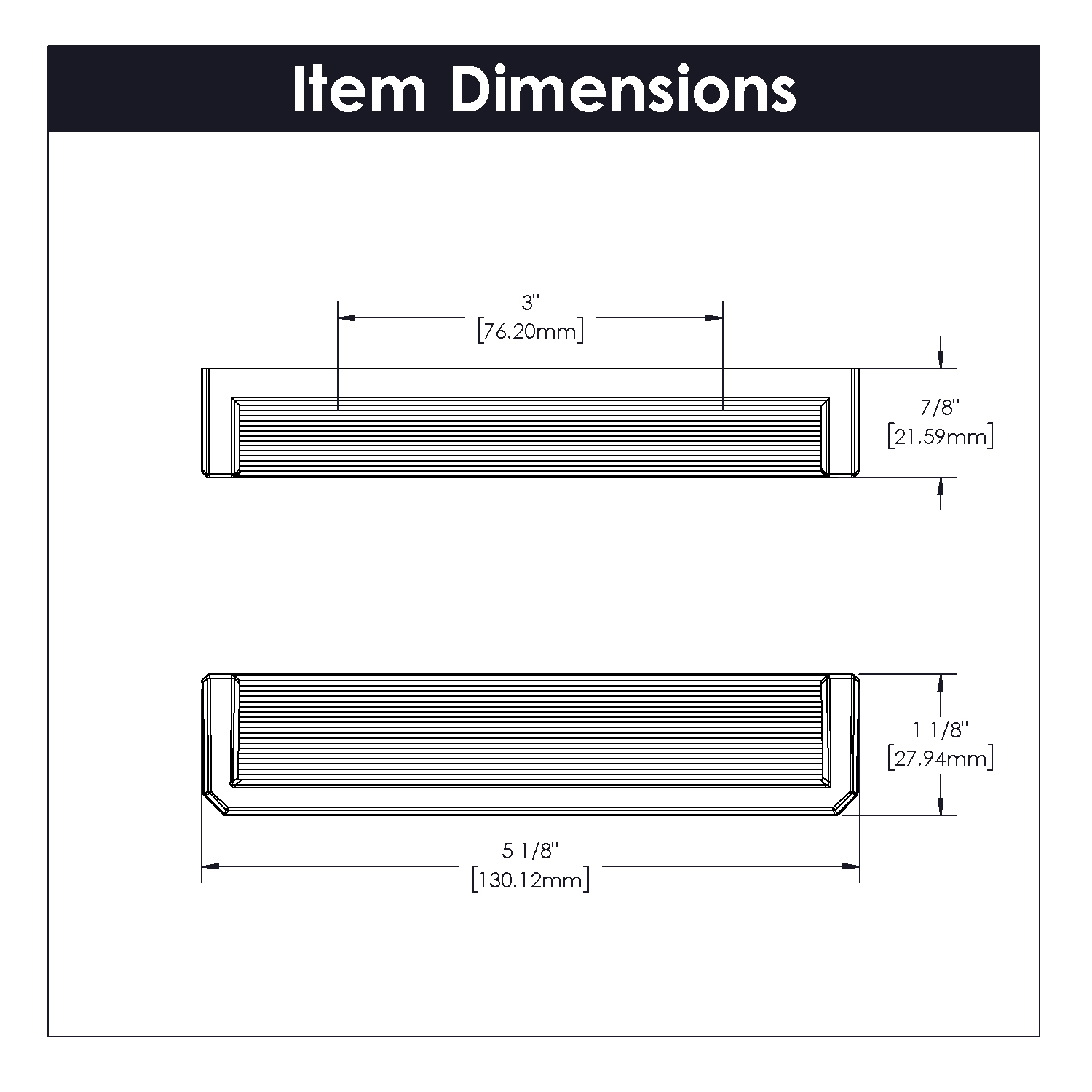3 Inch (76mm) Bijou Linea Pull
