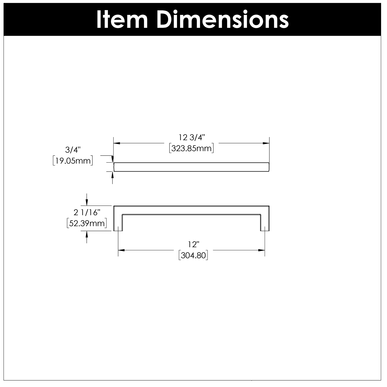 12 Inch (305mm) Coventry Appliance Pull