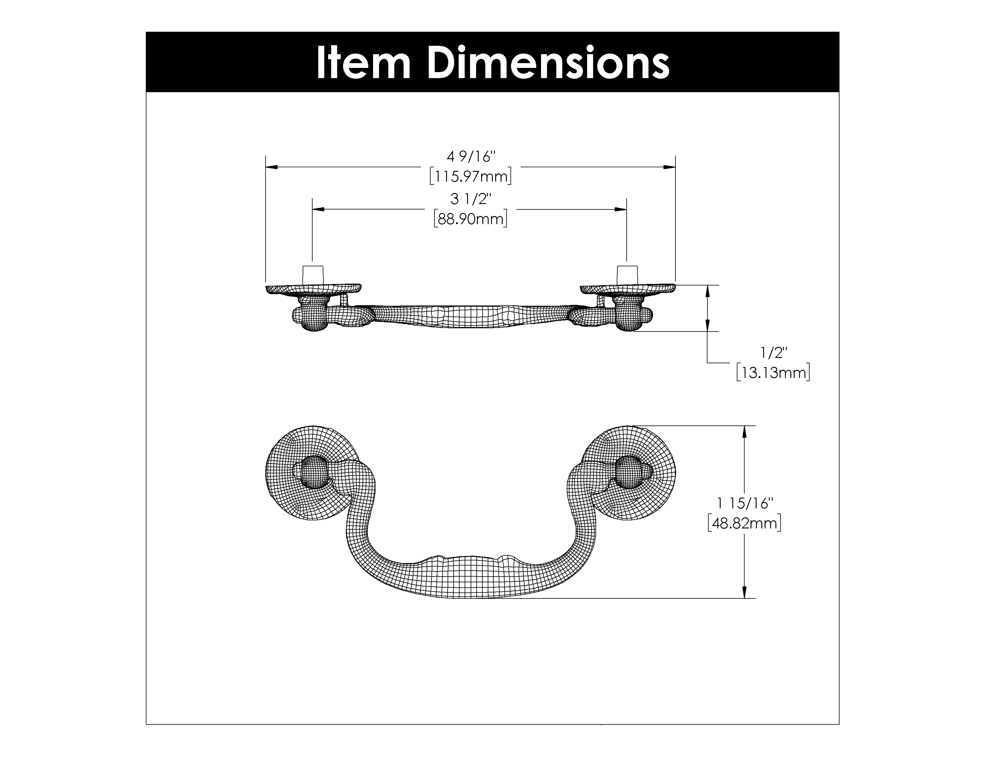 3-1/2 Inch (89mm) Manor House Pull