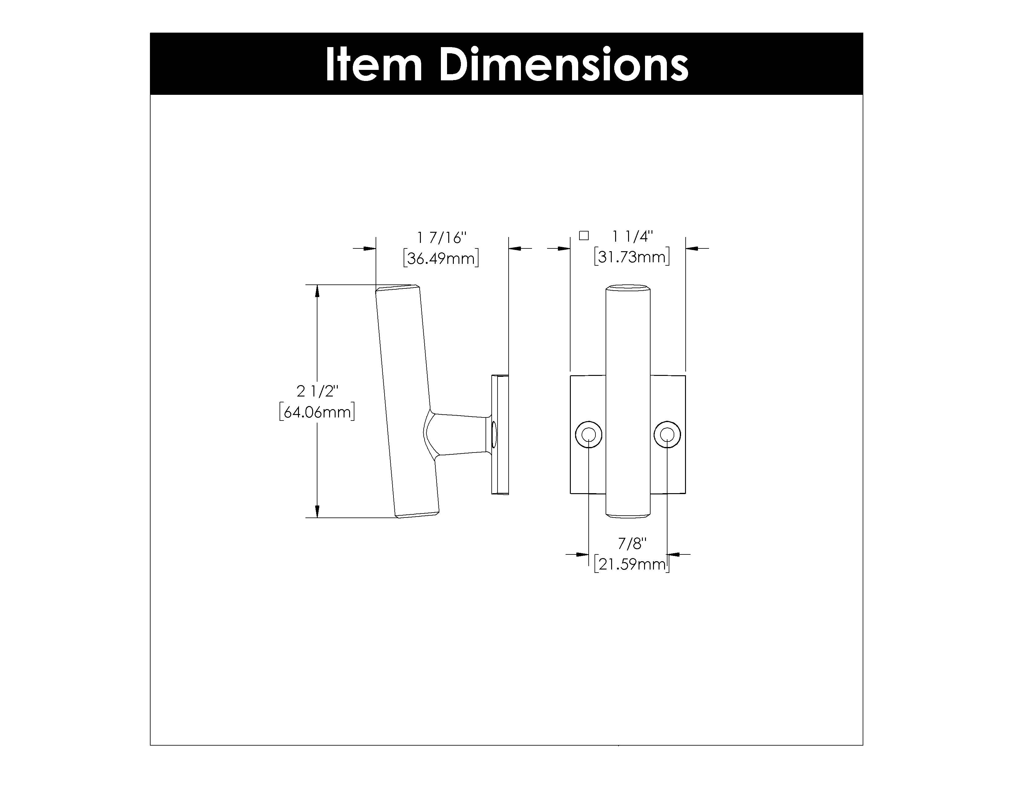 7/8 Inch (22mm) Bar Pulls Hook