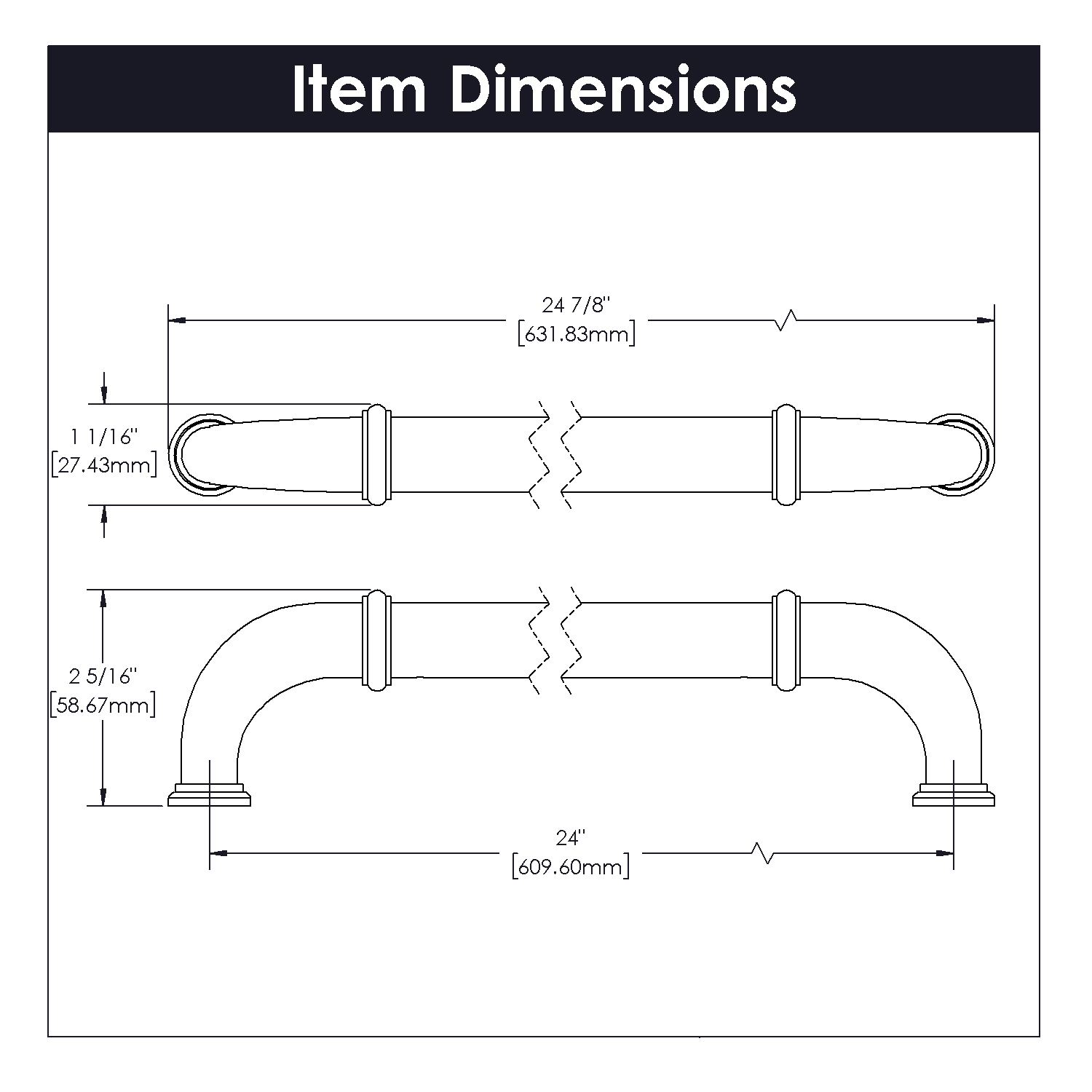 24 Inch (610mm) Cottage Appliance Pull
