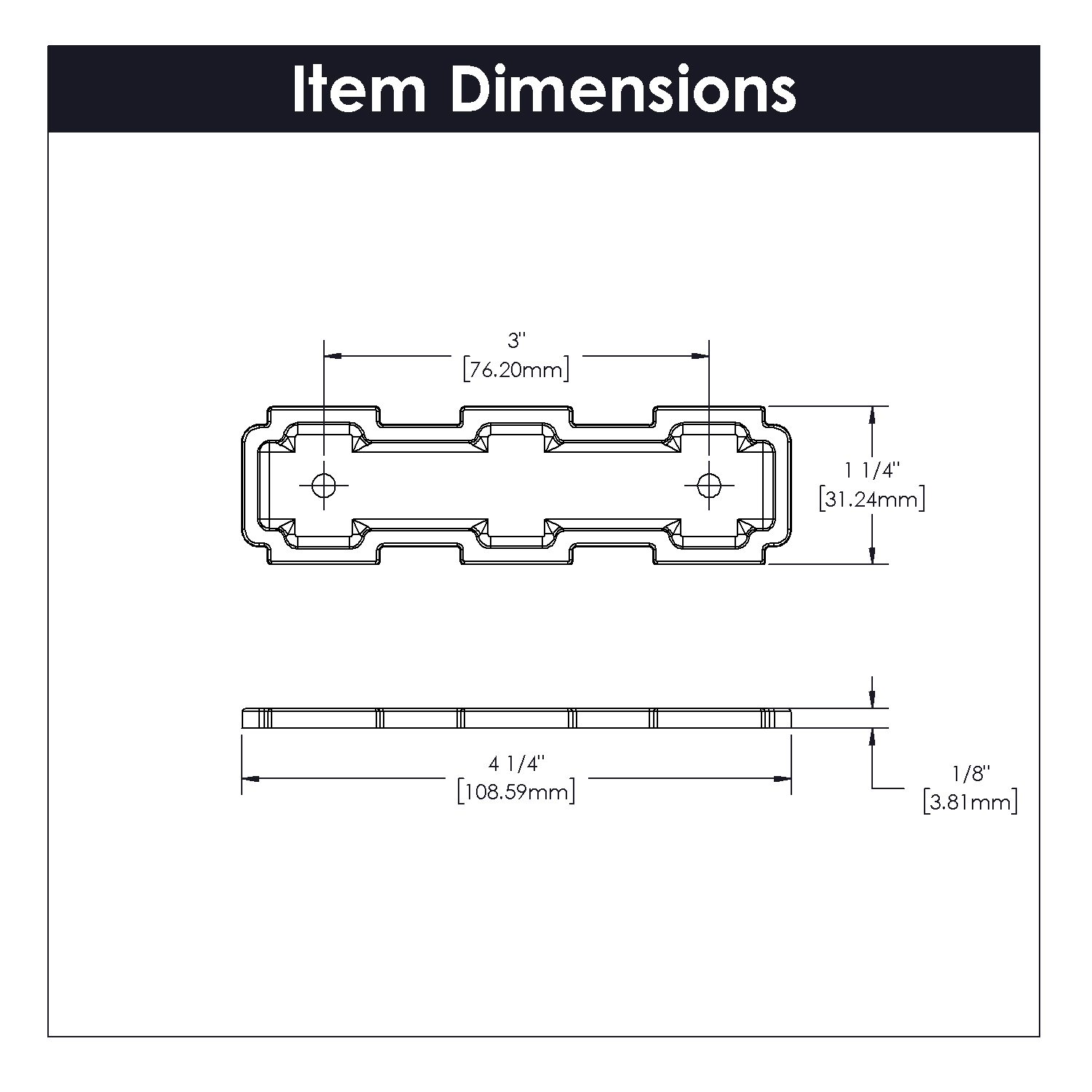 3 Inch (76mm) Coventry Pull Backplate