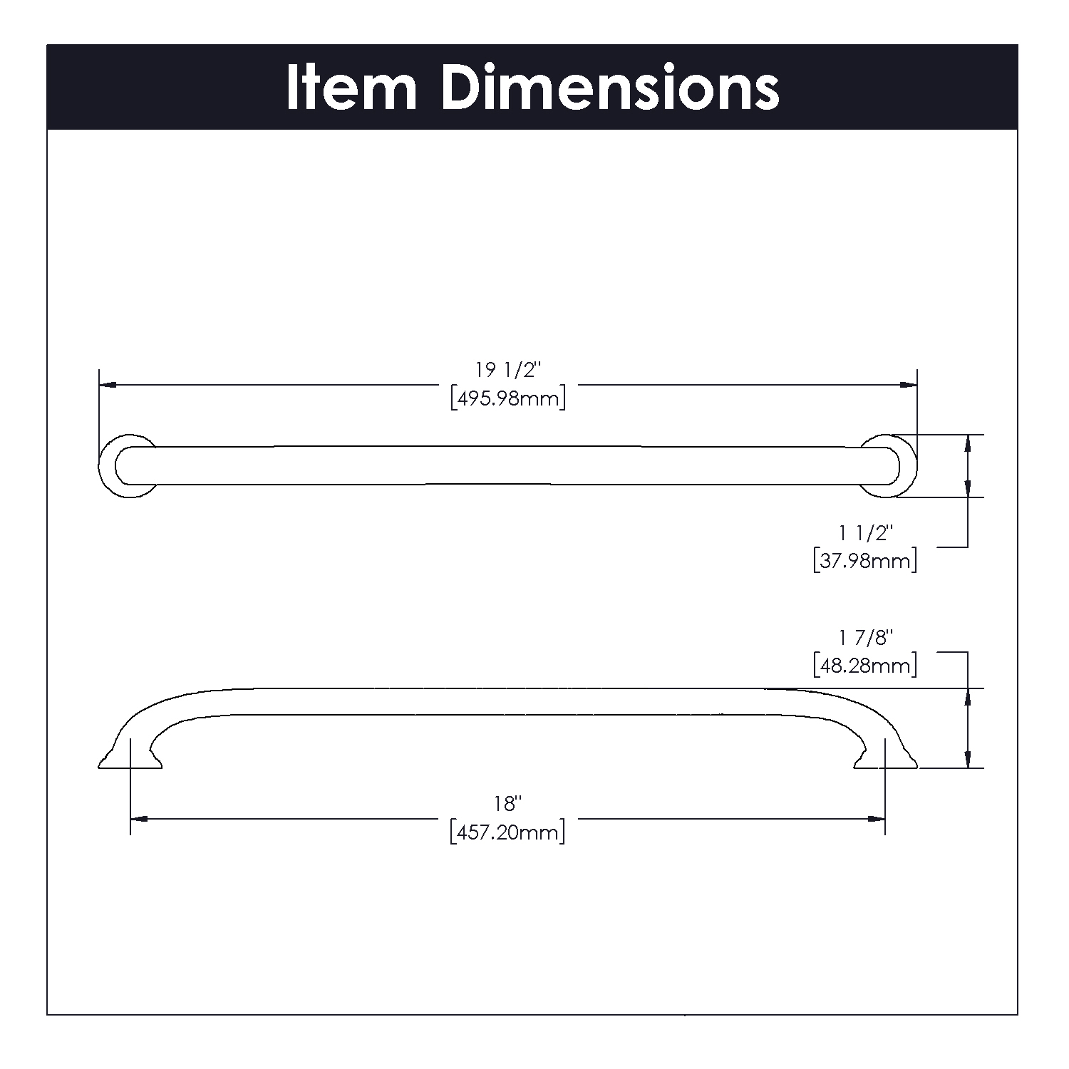 18 Inch (457mm) Zephyr Appliance Pull