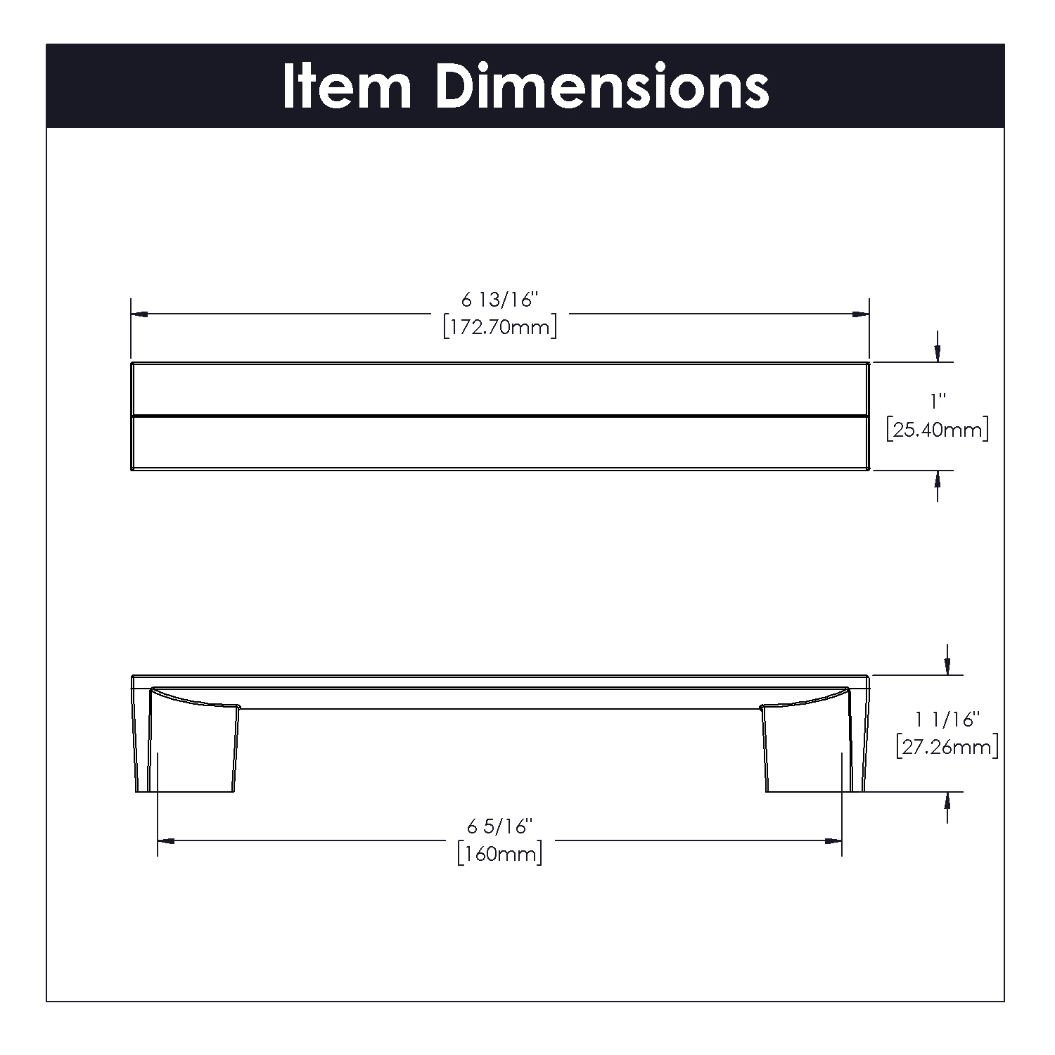 6-5/16 Inch (160mm) Avenue Pull