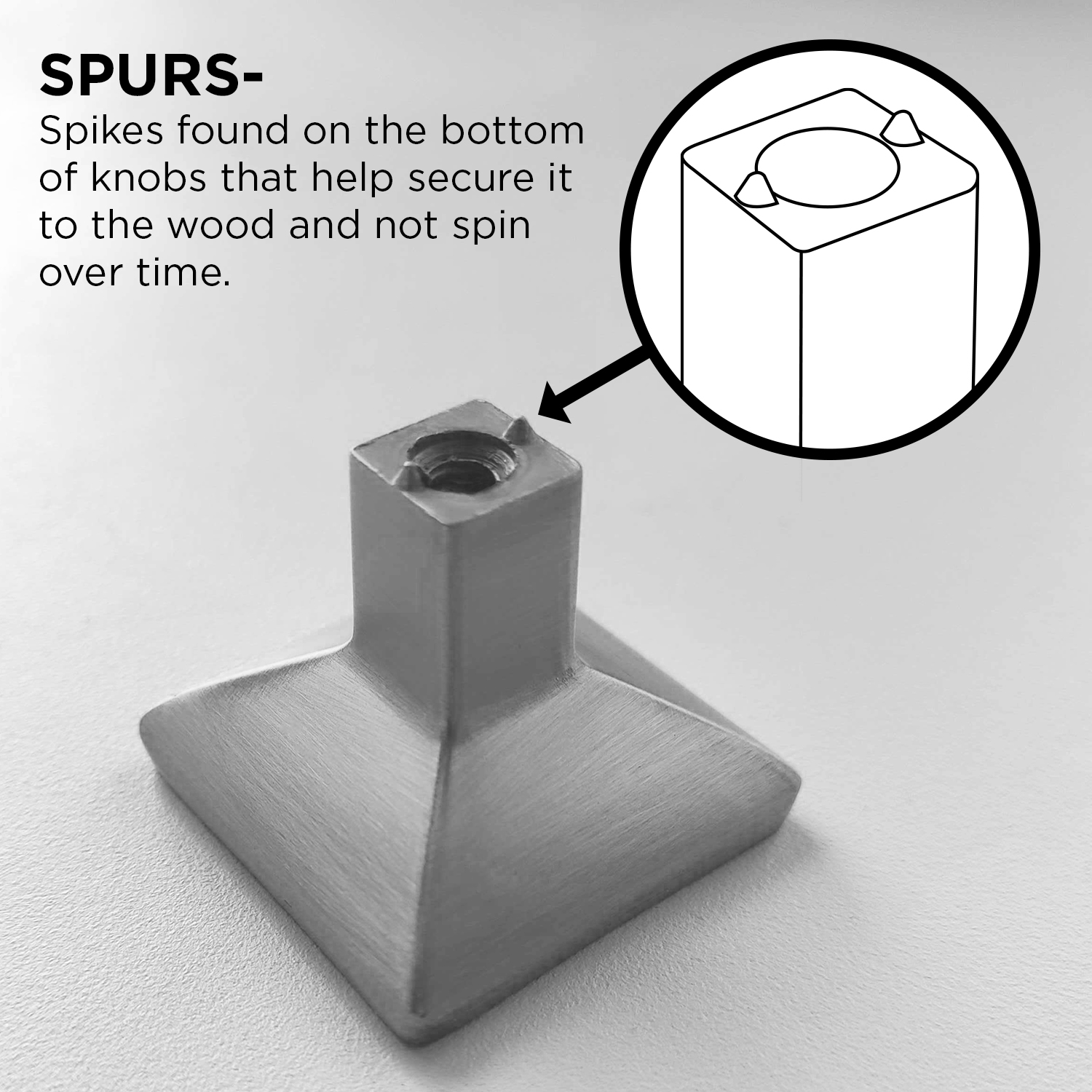2 Inch Square Sandrine Square Knob