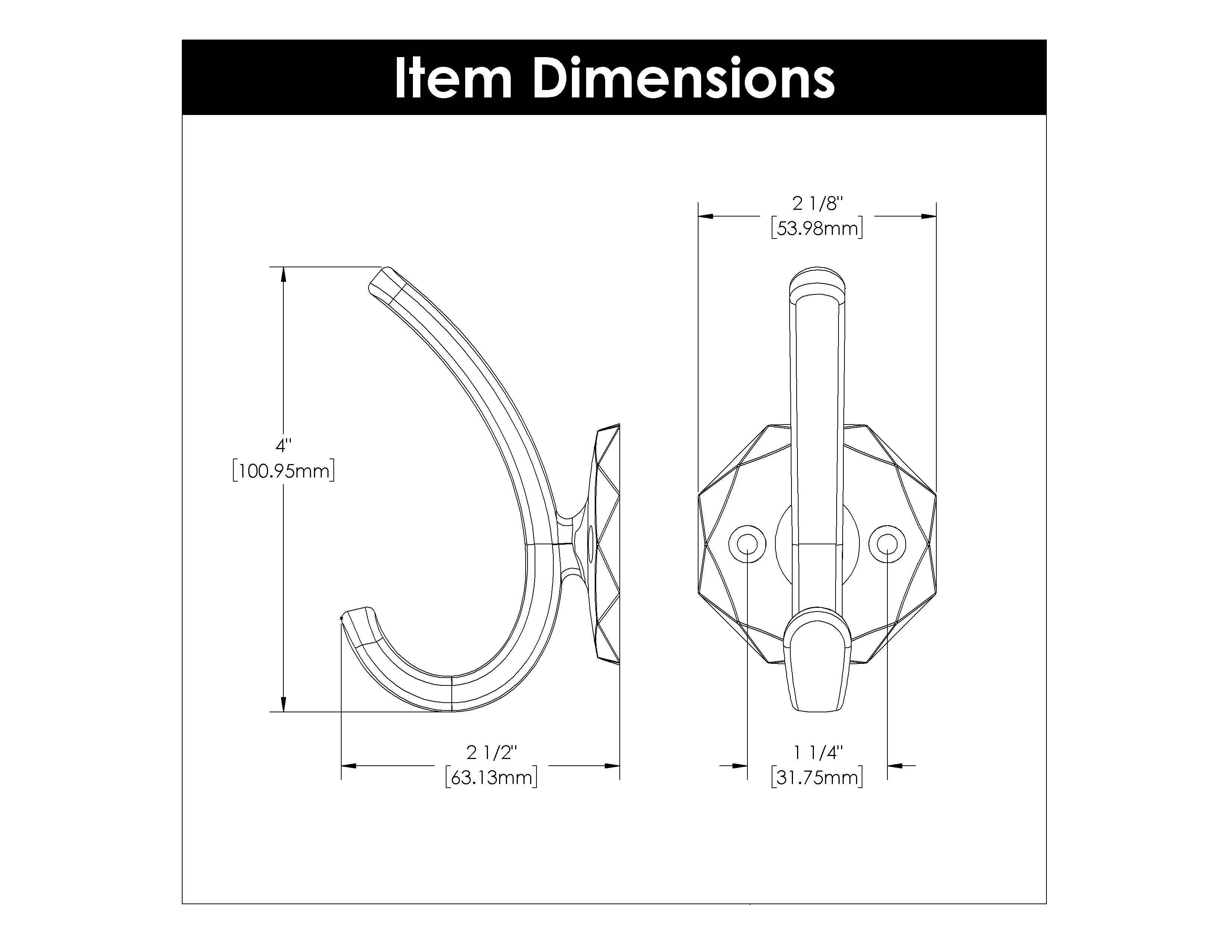 1-1/4 Inch (32mm) Karat Hook